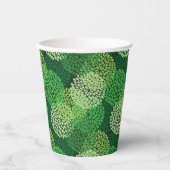 Gobelets En Papier Modèle floral vert (Recto)