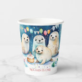 Gobelets En Papier Modèle personnalisé pour l'anniversaire d'hiver du (Recto)