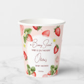 Gobelets En Papier Modèle sucré baby shower fraise (Recto)