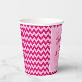 Gobelets En Papier Modern Blush Pink Chevron Stripe Wedding (Droite)
