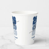 Gobelets En Papier Modern Bold Class 2026 Navy Blue Graduation Party (Droite)