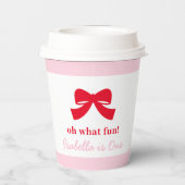 Gobelets En Papier Modern Bow Oh What Fun Girl Birthday (Verso)