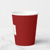 Gobelets En Papier Modern Christmas Minimal Holiday Red Stripes (Gauche)