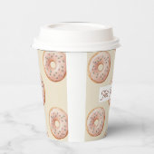 Gobelets En Papier Modern Donuts Pattern With Name or Text (Gauche)