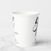 Gobelets En Papier Modern Elegant Black White Fifty Fabulous Birthday (Droite)