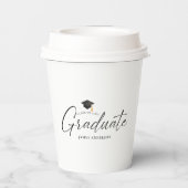Gobelets En Papier Modern Elegant Script Graduation Party (Verso)