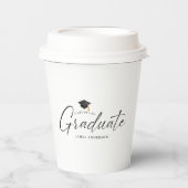 Gobelets En Papier Modern Elegant Script Graduation Party (Recto)