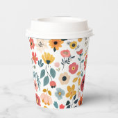 Gobelets En Papier Modern Floral Baby Shower (Verso)