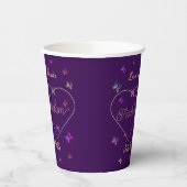 Gobelets En Papier modern flying butterflies heart (Gauche)