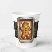 Gobelets En Papier Modern Gingerbread in Pan Baby Shower (Verso)