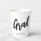 Gobelets En Papier Modern Grad Brush Script Graduation  (Verso)