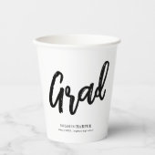 Gobelets En Papier Modern Grad Brush Script Graduation  (Recto)