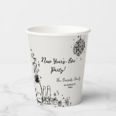 Gobelets En Papier Modern Hand Drawn New Year's Eve Party (Verso)