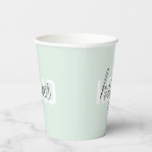 Gobelets En Papier Modern Pastel Mint Bonjour Et Vous Nom (Droite)