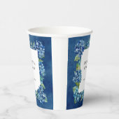 Gobelets En Papier Modern Rustic Blue Hydrangeas Floral Wedding (Droite)