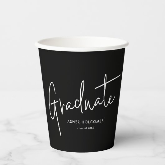 Gobelets En Papier Modern Script Graduate Simple Graduation (Recto)