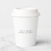 Gobelets En Papier Modern Serif Monogram Wedding Party Paper Cup (Verso)