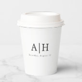 Gobelets En Papier Modern Serif Monogram Wedding Party Paper Cup (Recto)