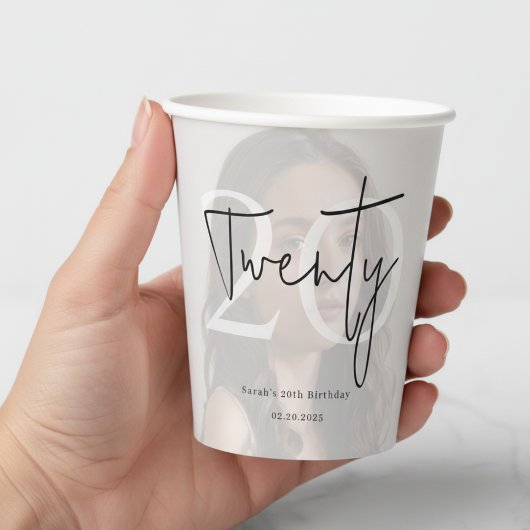 Gobelets En Papier Modern Twenty Birthday Custom Party Cup