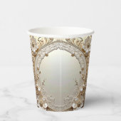 Gobelets En Papier Modern White Flowers Pearls Paper Cups (Droite)