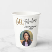 Gobelets En Papier Moderne 60 et Fabuleux Photo 60e anniversaire (Verso)