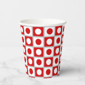 Gobelets En Papier Moderne Abstrait Rouge & Blanc (Verso)
