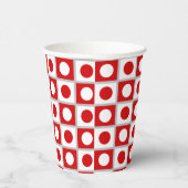 Gobelets En Papier Moderne Abstrait Rouge & Blanc (Droite)