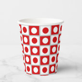 Gobelets En Papier Moderne Abstrait Rouge & Blanc (Recto)