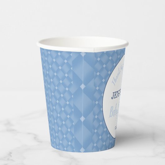 Gobelets En Papier Moderne Blue Baby Boy Sprinkle Party (Droite)