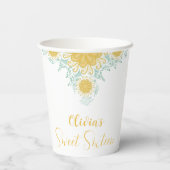 Gobelets En Papier Moderne Chic Boho Floral Sweet 16 Anniversaire (Verso)