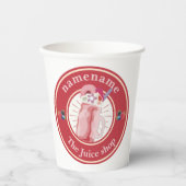 Gobelets En Papier Moderne Cold Smoothies fruitière Nom du personnel (Recto)