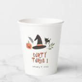 Gobelets En Papier Moderne Cute Déplaisant Halloween Premier Annivers (Recto)