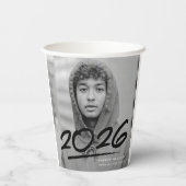 Gobelets En Papier Moderne Dashed Black 2025 Diplôme photo (Verso)