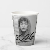 Gobelets En Papier Moderne Dashed Black 2025 Diplôme photo (Recto)