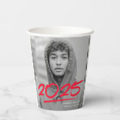 Gobelets En Papier Moderne Dashed Red 2025 - Diplôme photo (Verso)