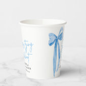 Gobelets En Papier Moderne douche de mariée au nœud bleu, elle noue l (Gauche)