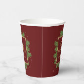 Gobelets En Papier Moderne Elegant Bourgogne Rouge Noël Botanique (Droite)