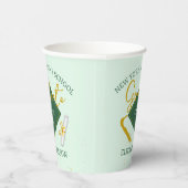 Gobelets En Papier Moderne Élégant Senior Green Thème Graduation (Droite)