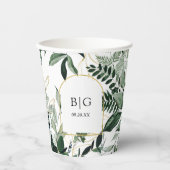 Gobelets En Papier Moderne et élégante aquarelle mariage (Recto)