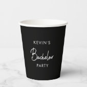 Gobelets En Papier Moderne fête de Bachelor simple noir (Recto)