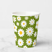 Gobelets En Papier Moderne Flat Graphic Daisy Green (Gauche)