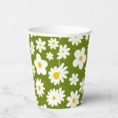 Gobelets En Papier Moderne Flat Graphic Daisy Green (Droite)