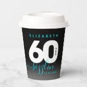 Gobelets En Papier Moderne Girly Ice Blue 60 et Sizzling (Verso)