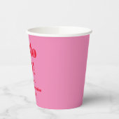 Gobelets En Papier Moderne Gras brillant rose rouge 50e anniversaire  (Gauche)