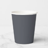 Gobelets En Papier Moderne Gris de Charbon Couleur uni (Verso)