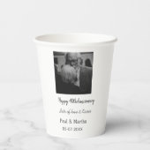 Gobelets En Papier Moderne heureux 40e anniversaire ajouter nom date  (Verso)