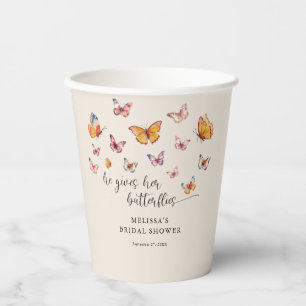 Gobelets En Papier Moderne, Il Me Donne Fête des mariées Aux Papillon