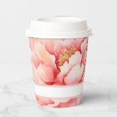 Gobelets En Papier Moderne Maison de Campagne Pivoine Rose (Verso)