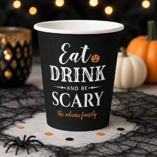 Gobelets En Papier Moderne Manger Boire et être effrayant Halloween n