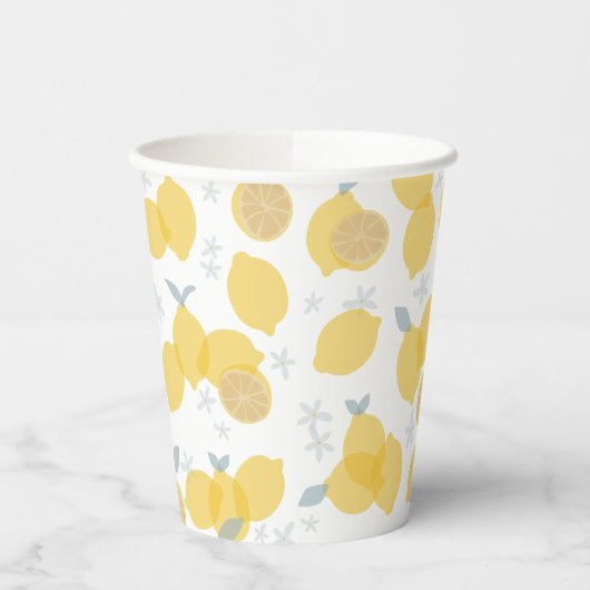 Gobelets En Papier Moderne Pastel Citrus Lemons Motif (Gauche)
